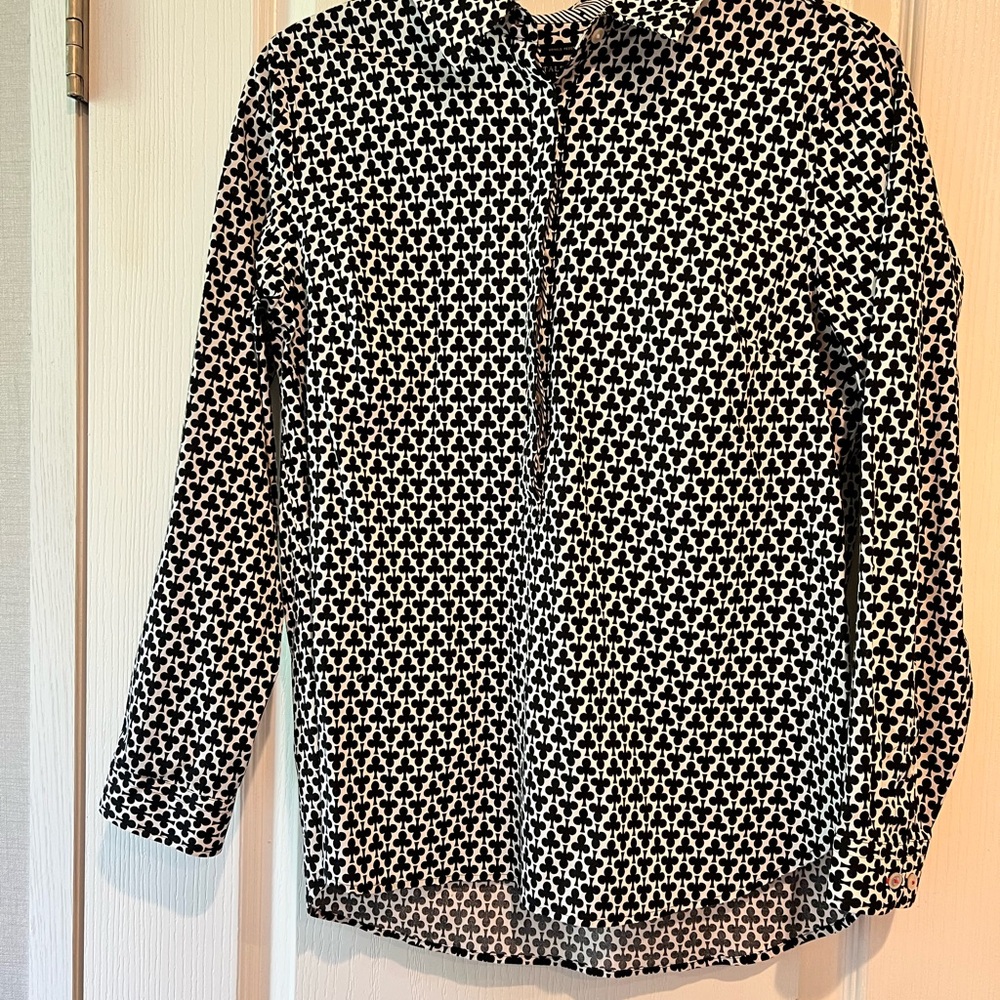 Talbots Black and White Button Down Shirt